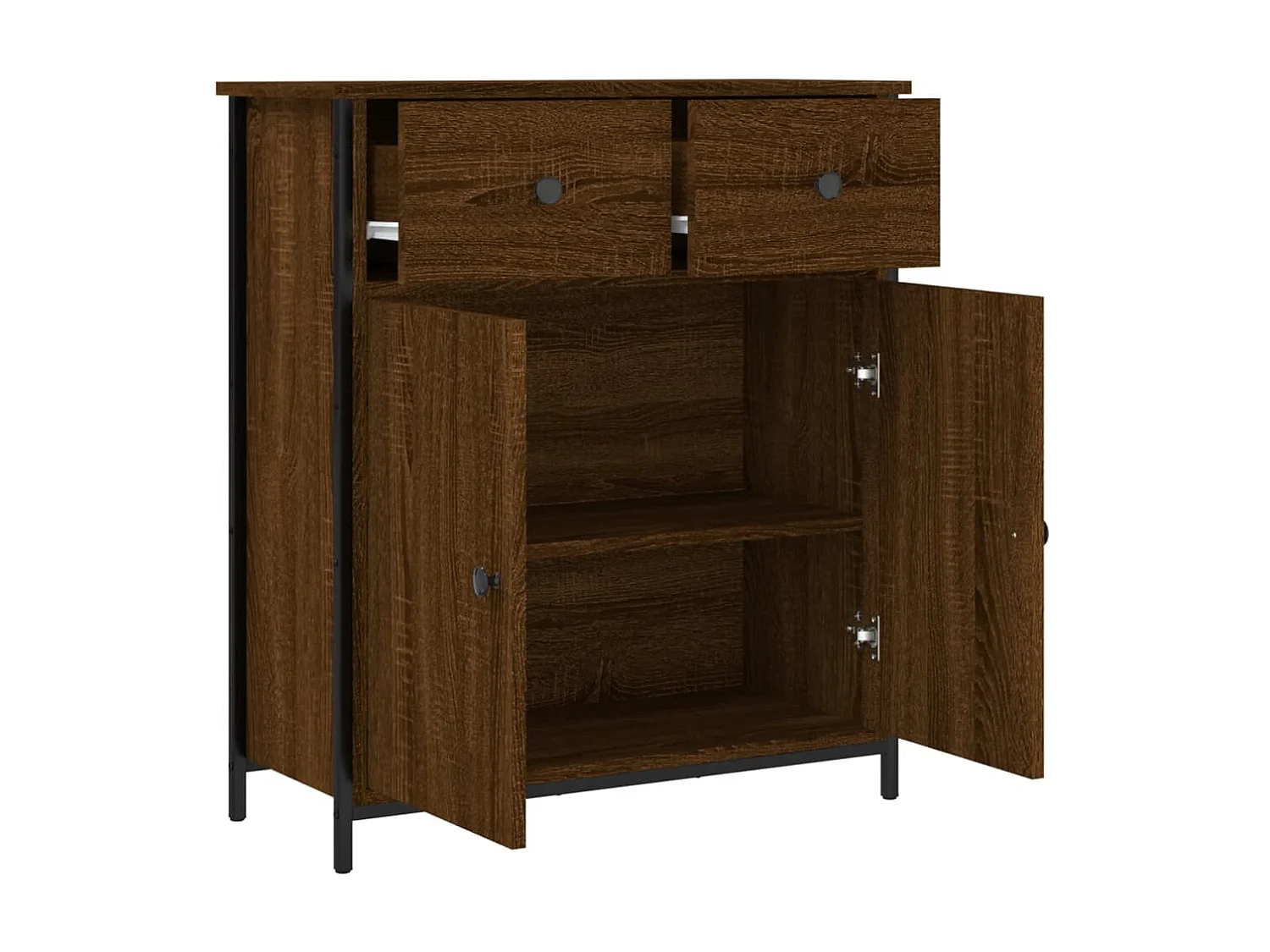 Sideboard Lowboard - Braun Eichen-Optik 70x30x80 cm Holzwerkstoff -RM32665