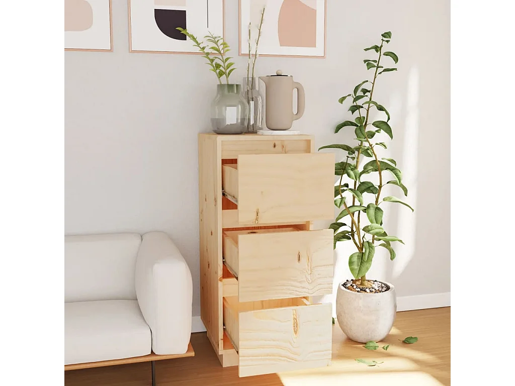 Sideboard Anrichte - 32x34x75 cm Massivholz Kiefer -RM87858