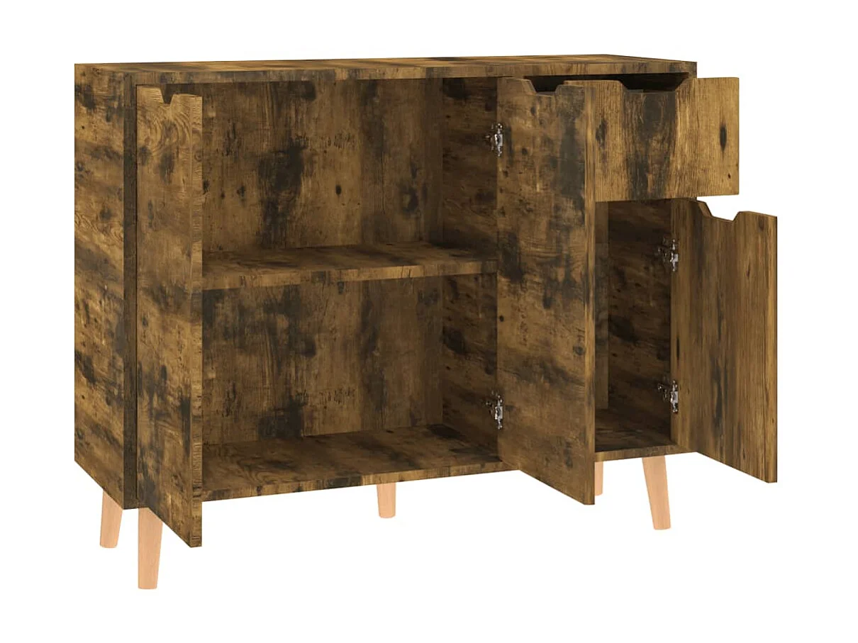 Sideboard Anrichte Räuchereiche 90x30x72 cm Holzwerkstoff -RM22599