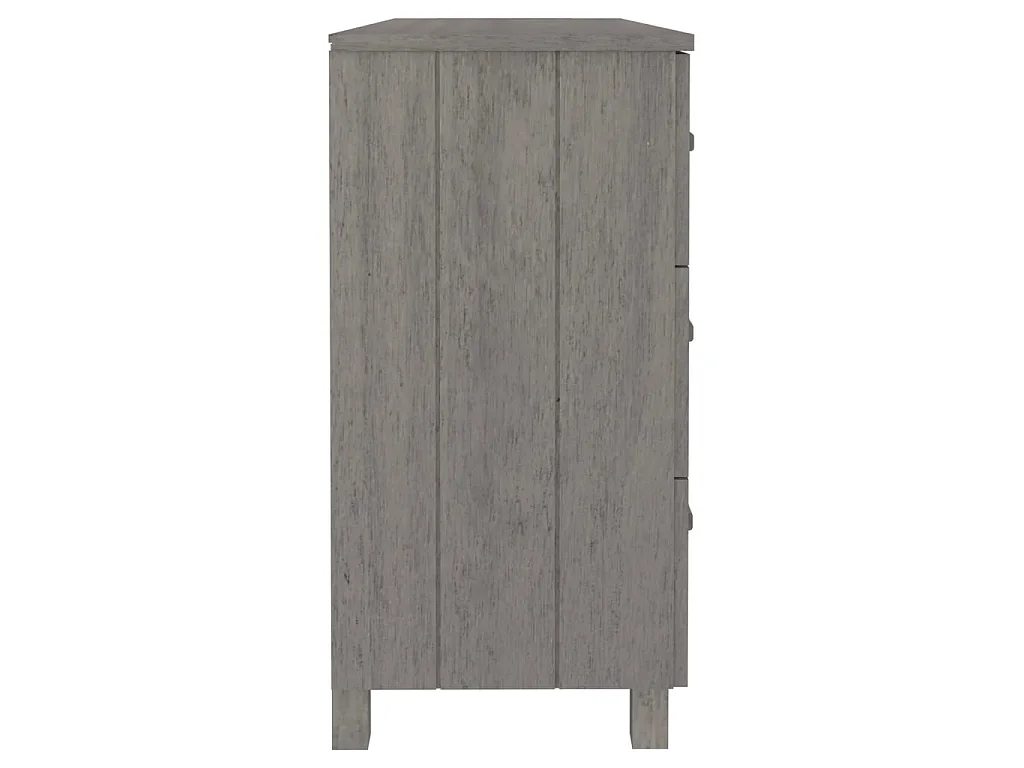 Sideboard Lowboard - HAMAR Hellgrau 113x40x80 cm Massivholz Kiefer -RM98982