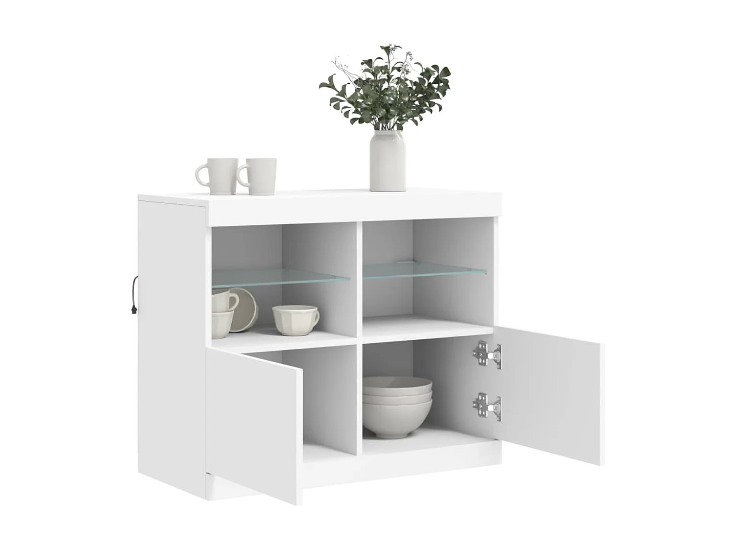 Sideboard mit LED-Leuchten Anrichte Weiß 81x37x67 cm -RM28103
