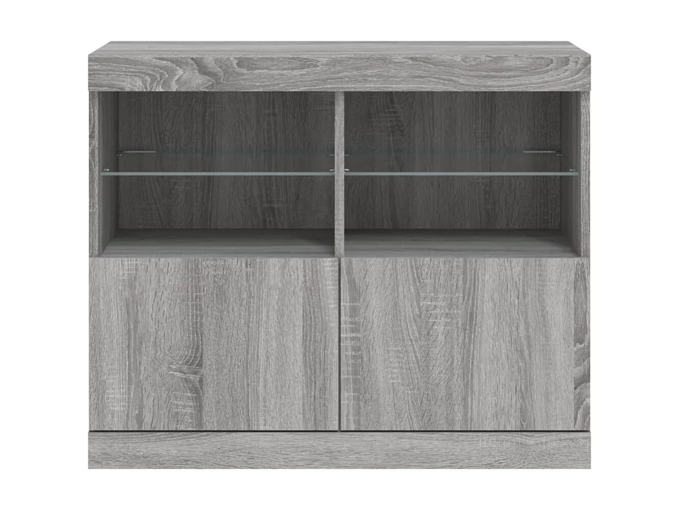 Sideboard Grau Anrichte mit LED-Leuchten Sonoma 81x37x67 cm -RM80235