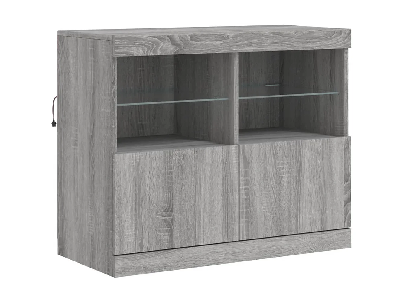 Sideboard Grau Anrichte mit LED-Leuchten Sonoma 81x37x67 cm -RM80235