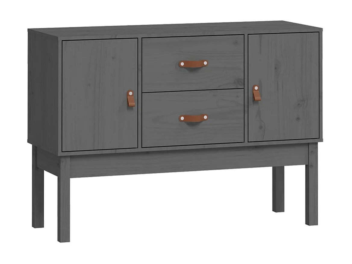 Sideboard Grau - Lowboard 110x40x78 cm Massivholz Kiefer -RM88343
