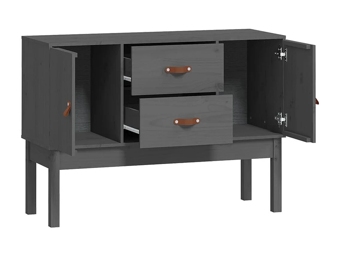 Sideboard Grau - Lowboard 110x40x78 cm Massivholz Kiefer -RM88343
