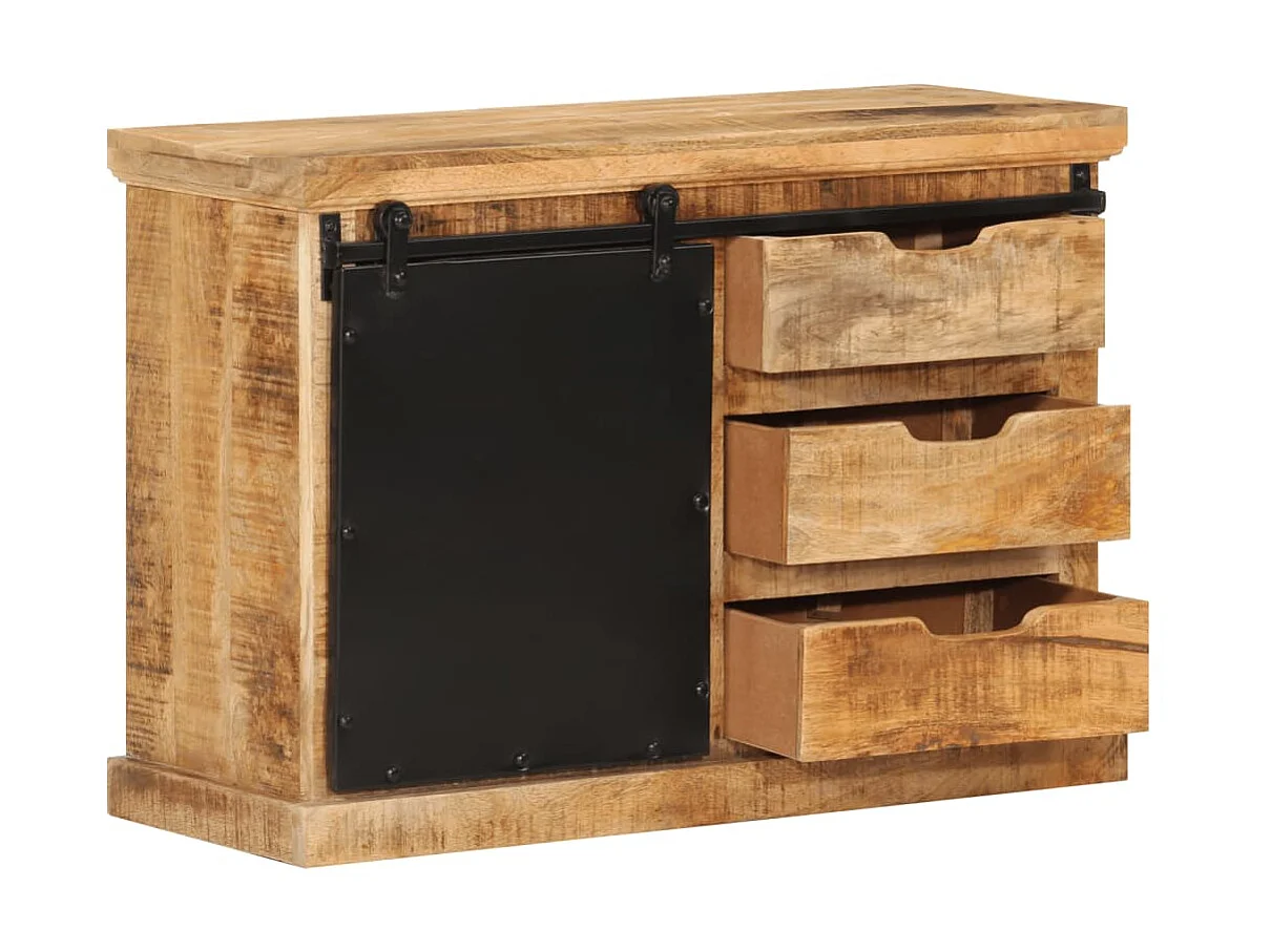 Sideboard Lowboard - 80x30x55 cm Massives Raues Mangoholz -RM27919