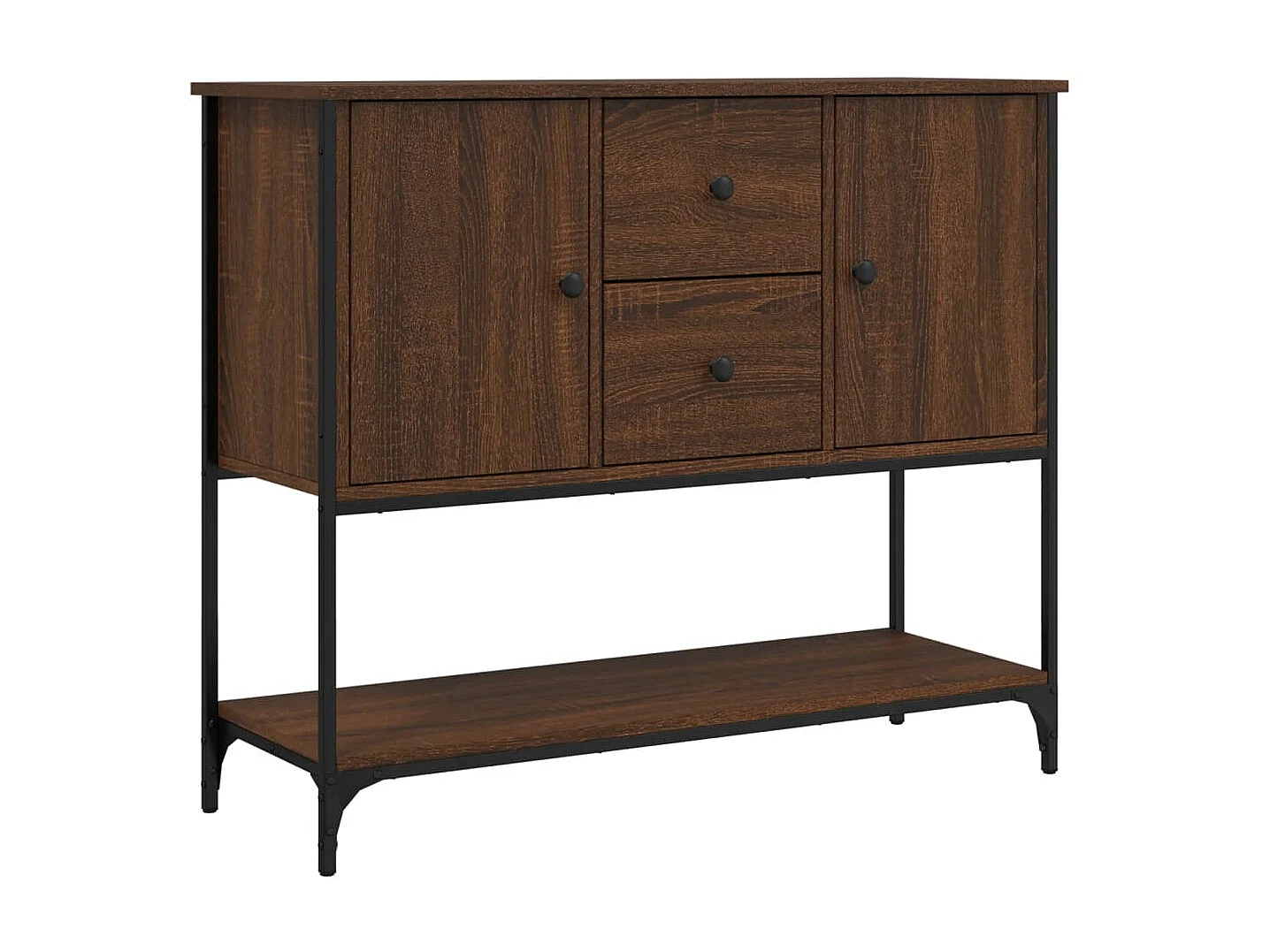 Sideboard Lowboard - Braun Eichen-Optik 100x36x85 cm Holzwerkstoff -RM66628