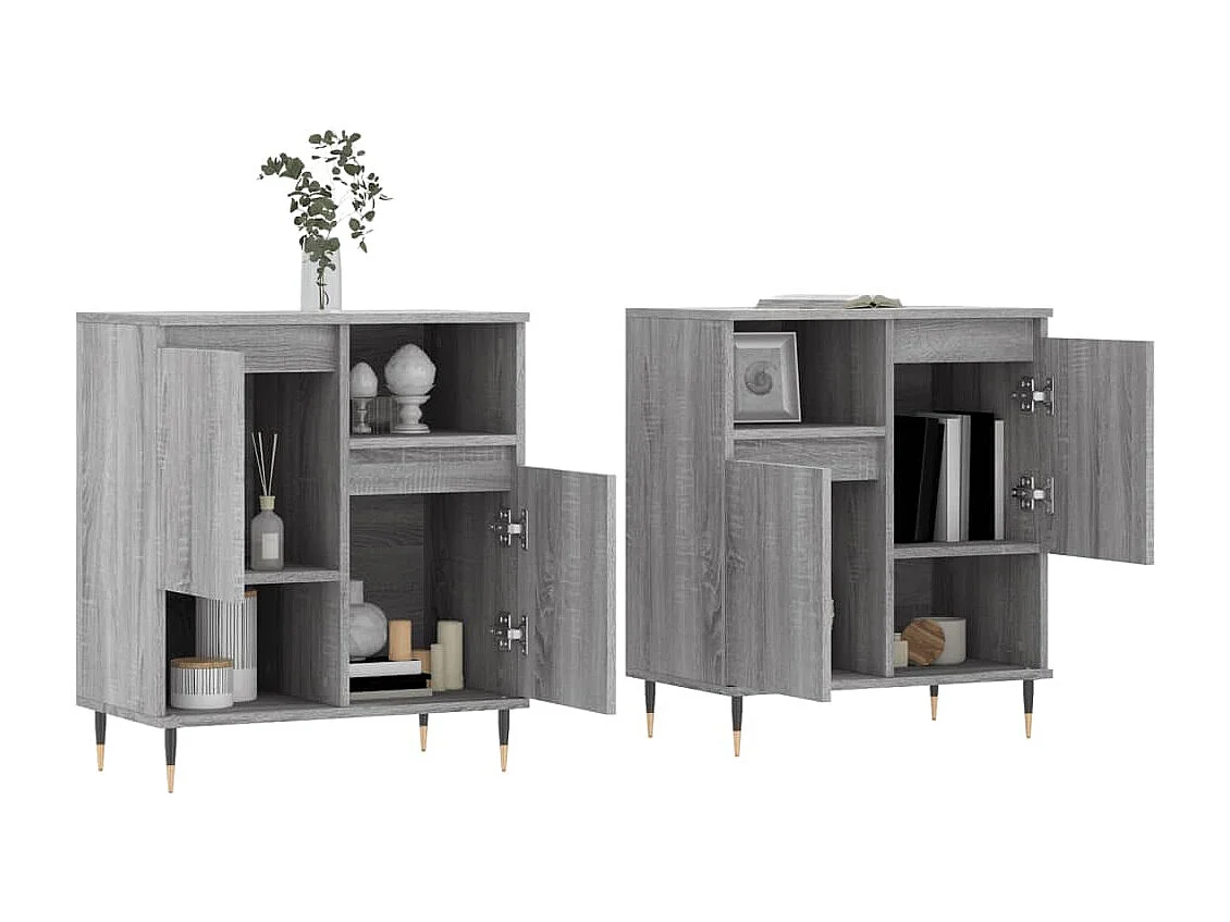 Sideboards Grau im 2er-Set Anrichten Sonoma Holzwerkstoff -RM19328