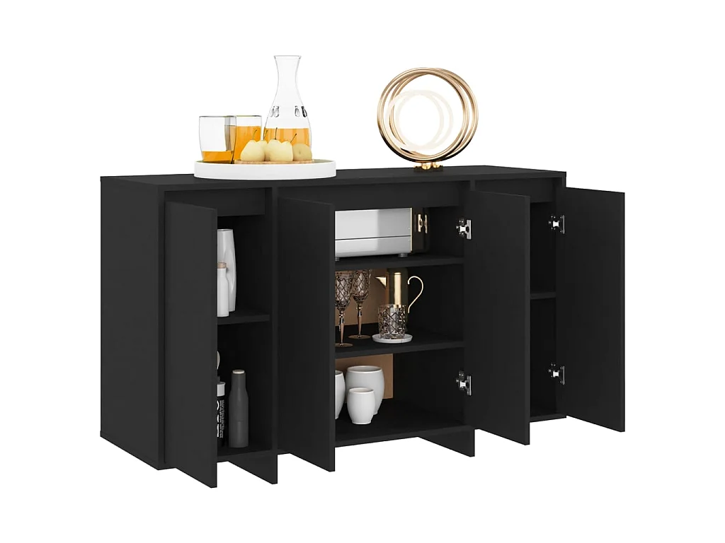 Sideboard Schwarz Anrichte 120x41x75 cm Holzwerkstoff -RM36764