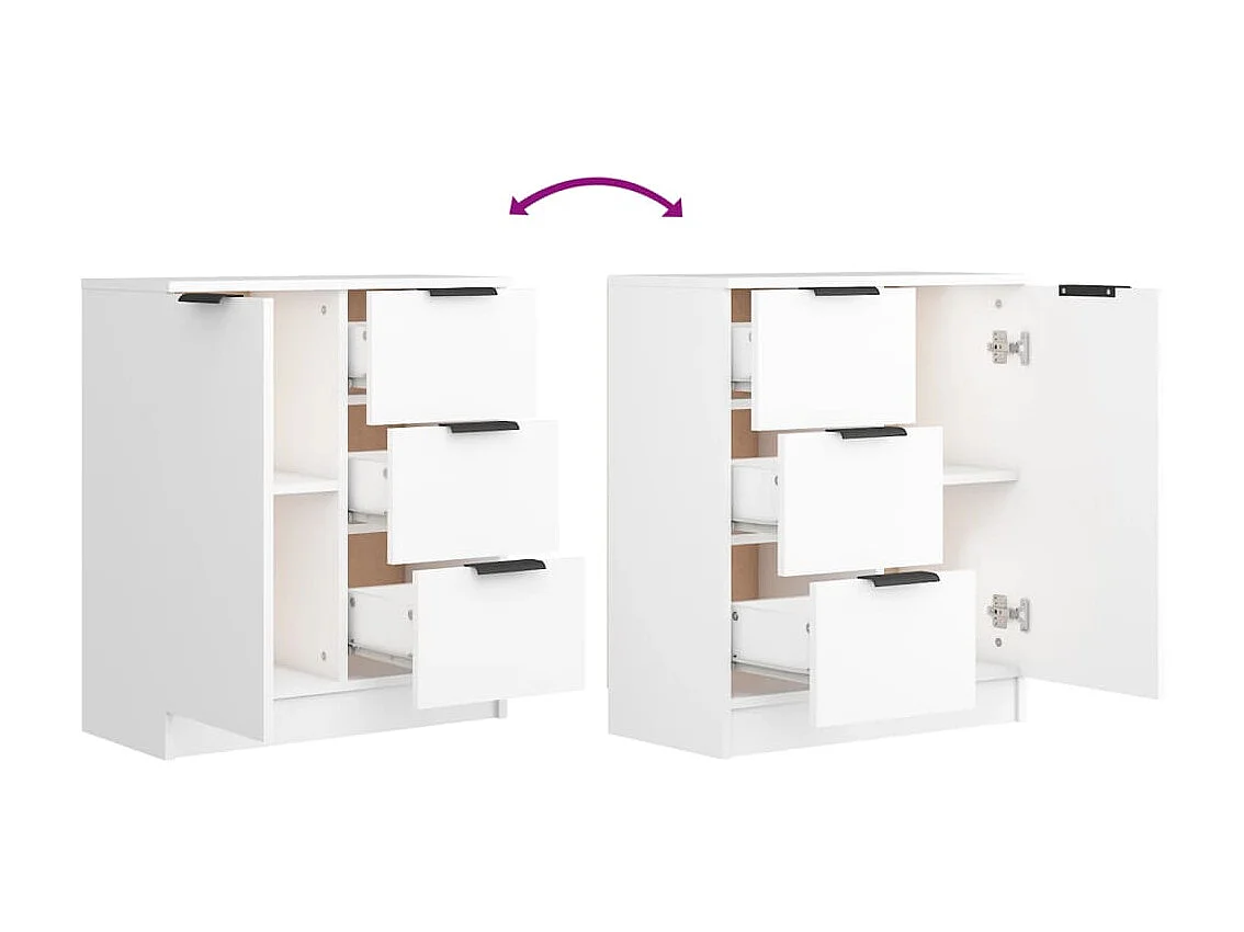 Sideboard Weiß Anrichte 60x30x70 cm Holzwerkstoff -RM71716