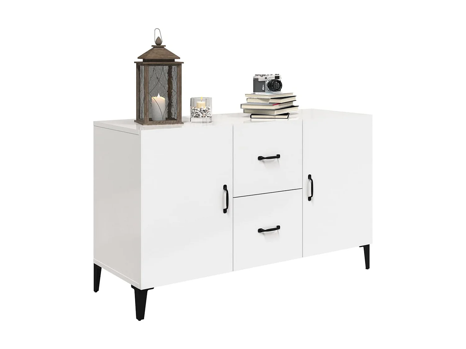 Sideboard Lowboard - Hochglanz-Weiß 100x36x60 cm Holzwerkstoff -RM32017