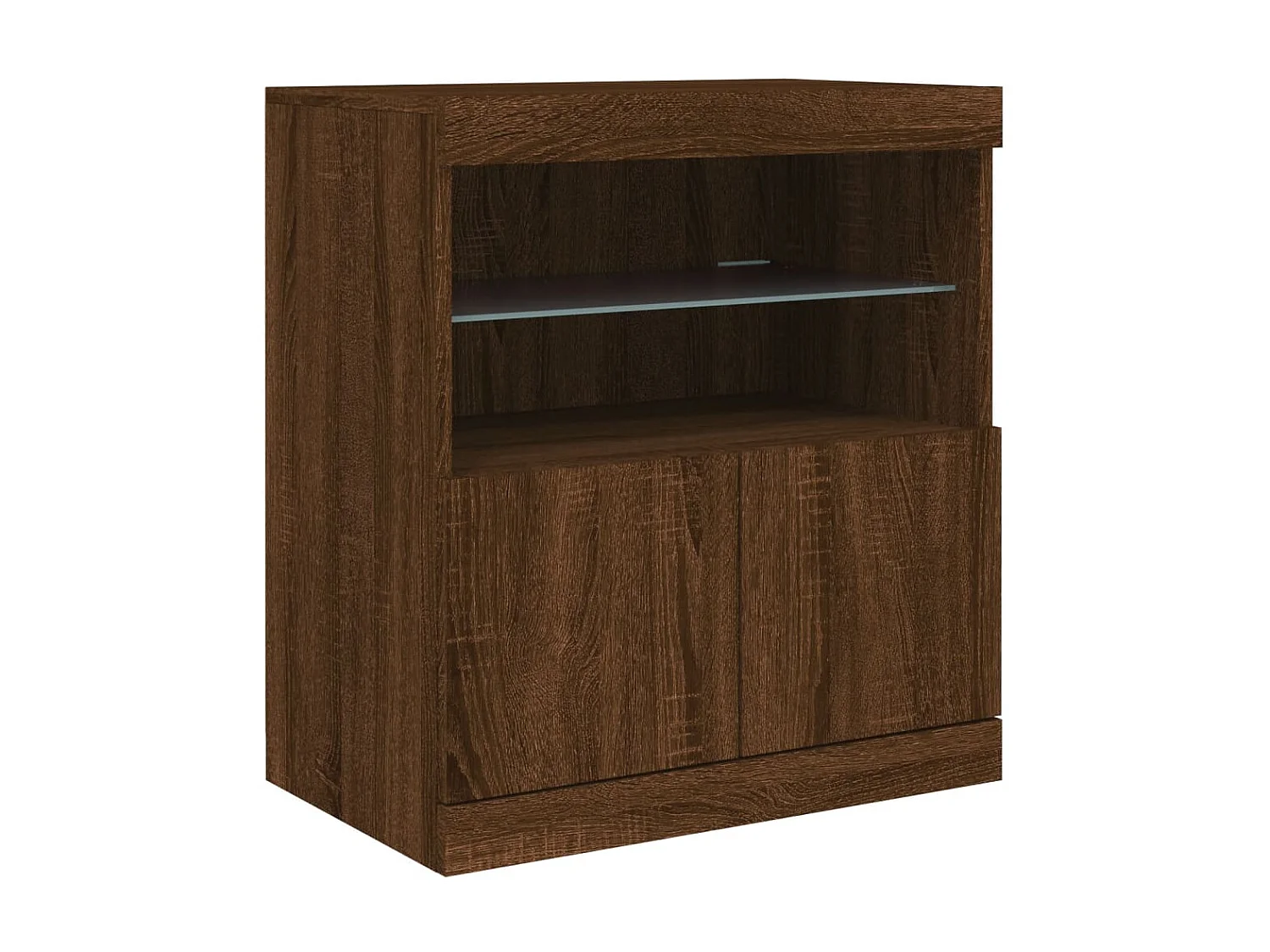 Sideboard Braun Anrichte mit LED-Leuchten Eichen-Optik 60x37x67 cm -RM85189