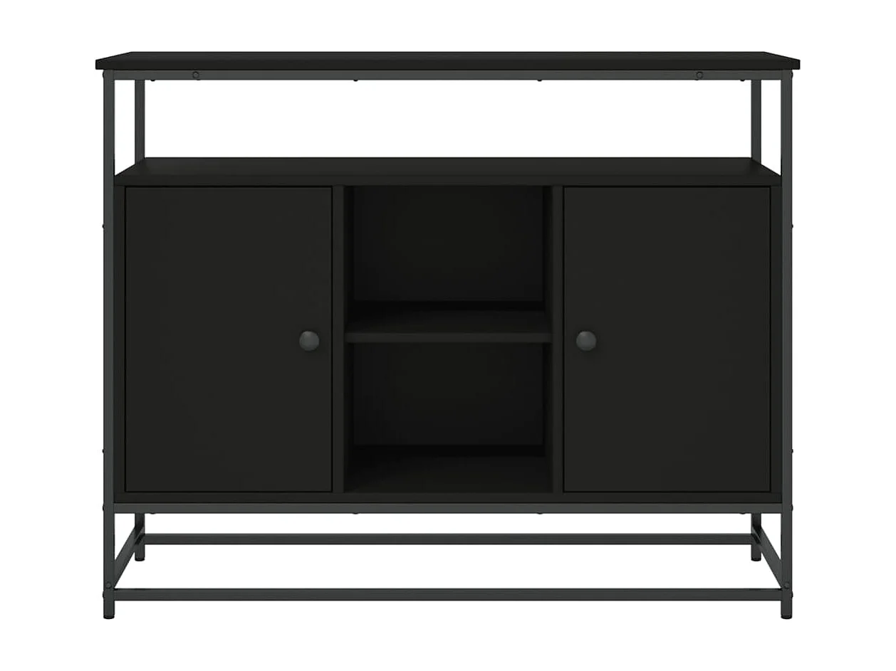 Sideboard Schwarz Anrichte 100x35x80 cm Holzwerkstoff -RM69141