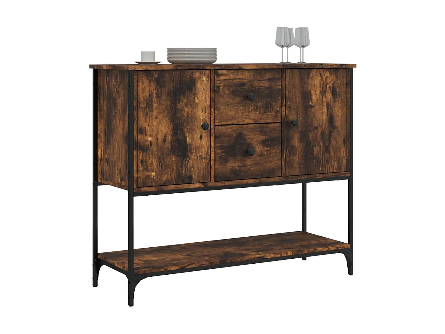 Sideboard Anrichte Räuchereiche 100x36x85 cm Holzwerkstoff -RM91448