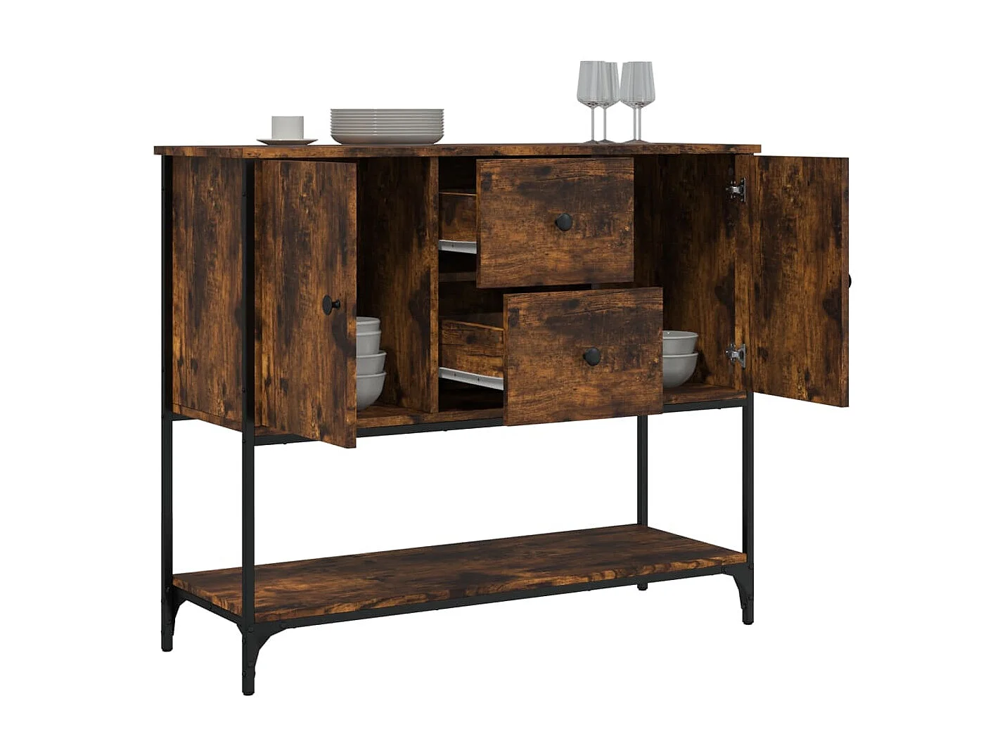 Sideboard Anrichte Räuchereiche 100x36x85 cm Holzwerkstoff -RM91448