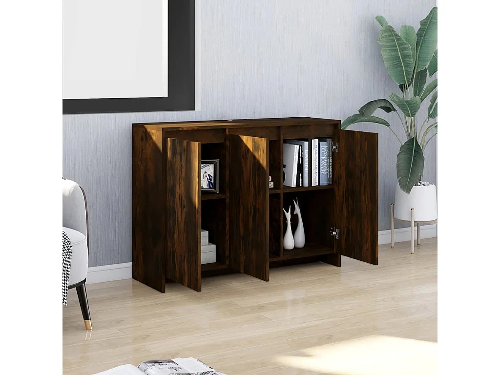 Sideboard Anrichte Räuchereiche 102x33x75 cm Holzwerkstoff -RM74727