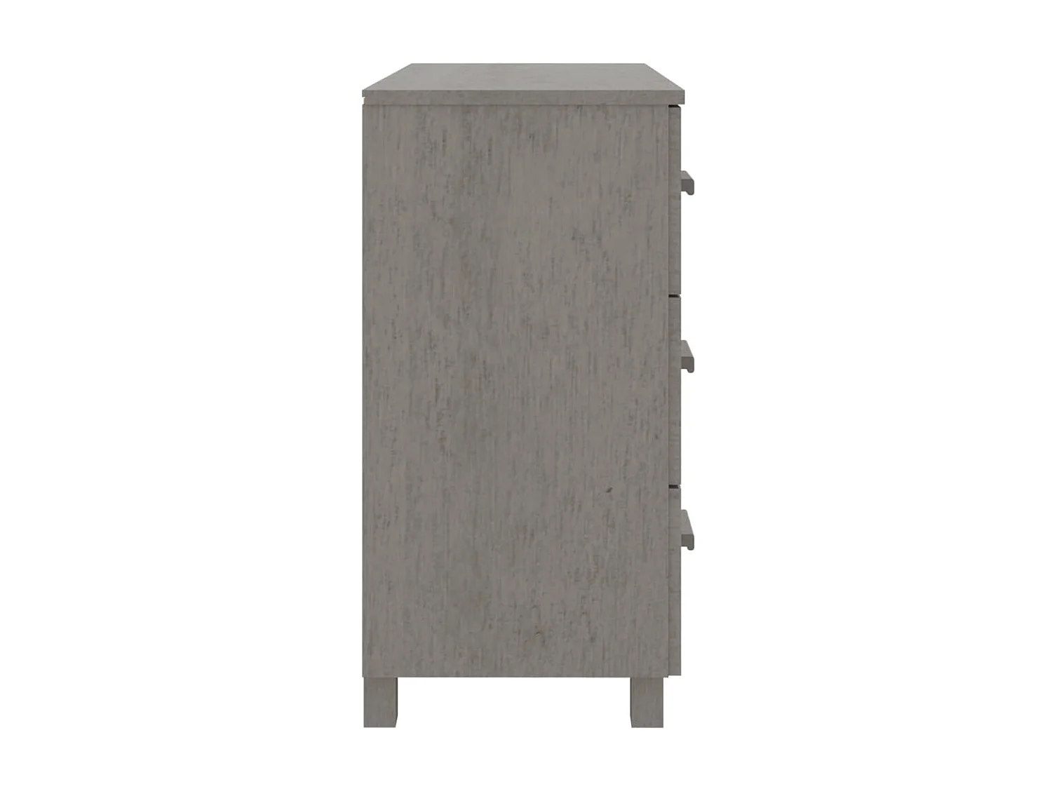 Sideboard Lowboard - HAMAR Hellgrau 90x40x80 cm Massivholz Kiefer -RM21171