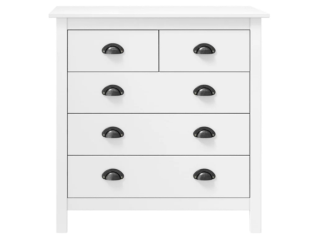 Sideboard Lowboard - Hill Weiß 79x40x80 cm Massivholz Kiefer -RM87316