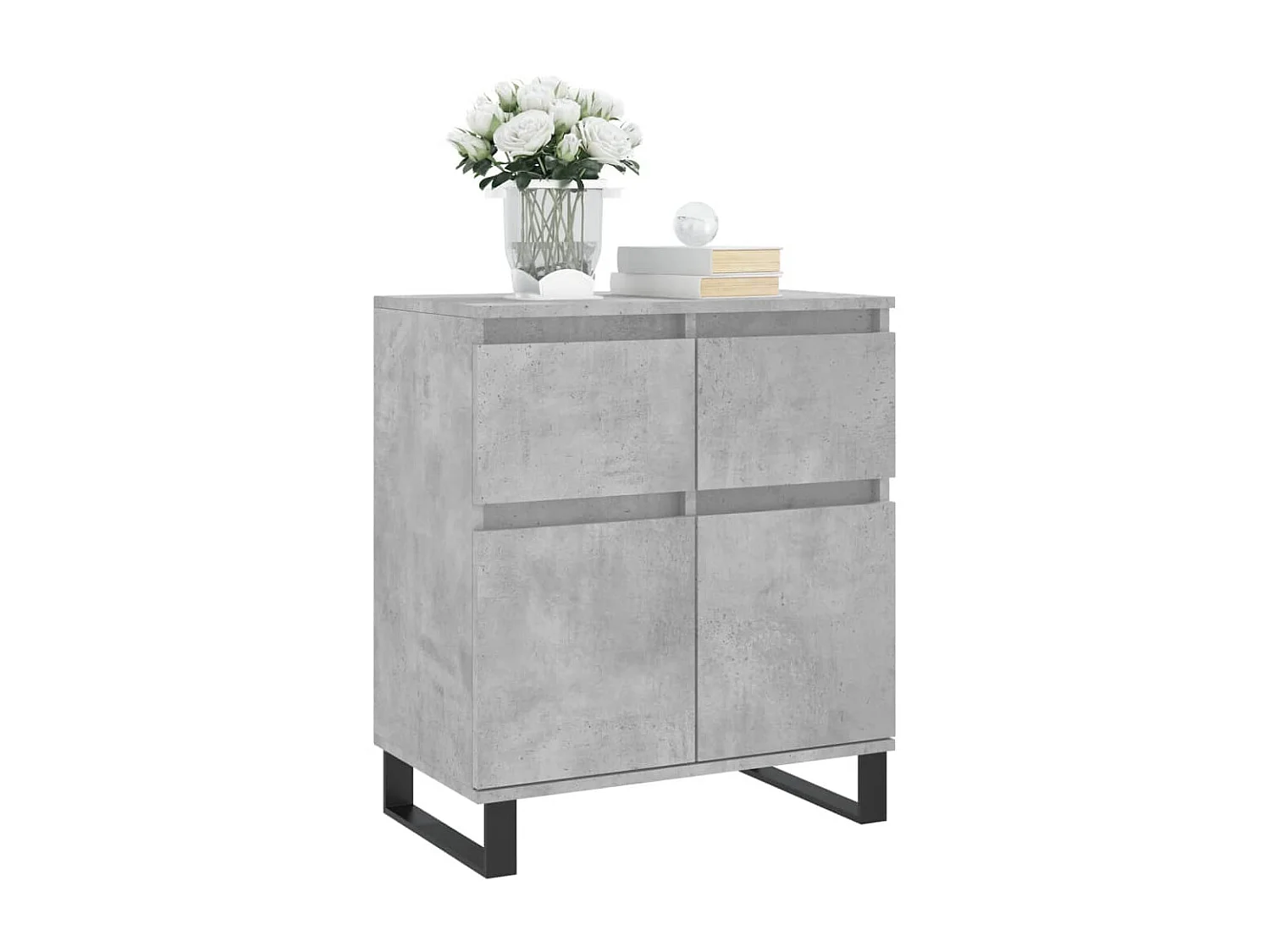Sideboard Lowboard - Betongrau 60x35x70 cm Holzwerkstoff -RM83770