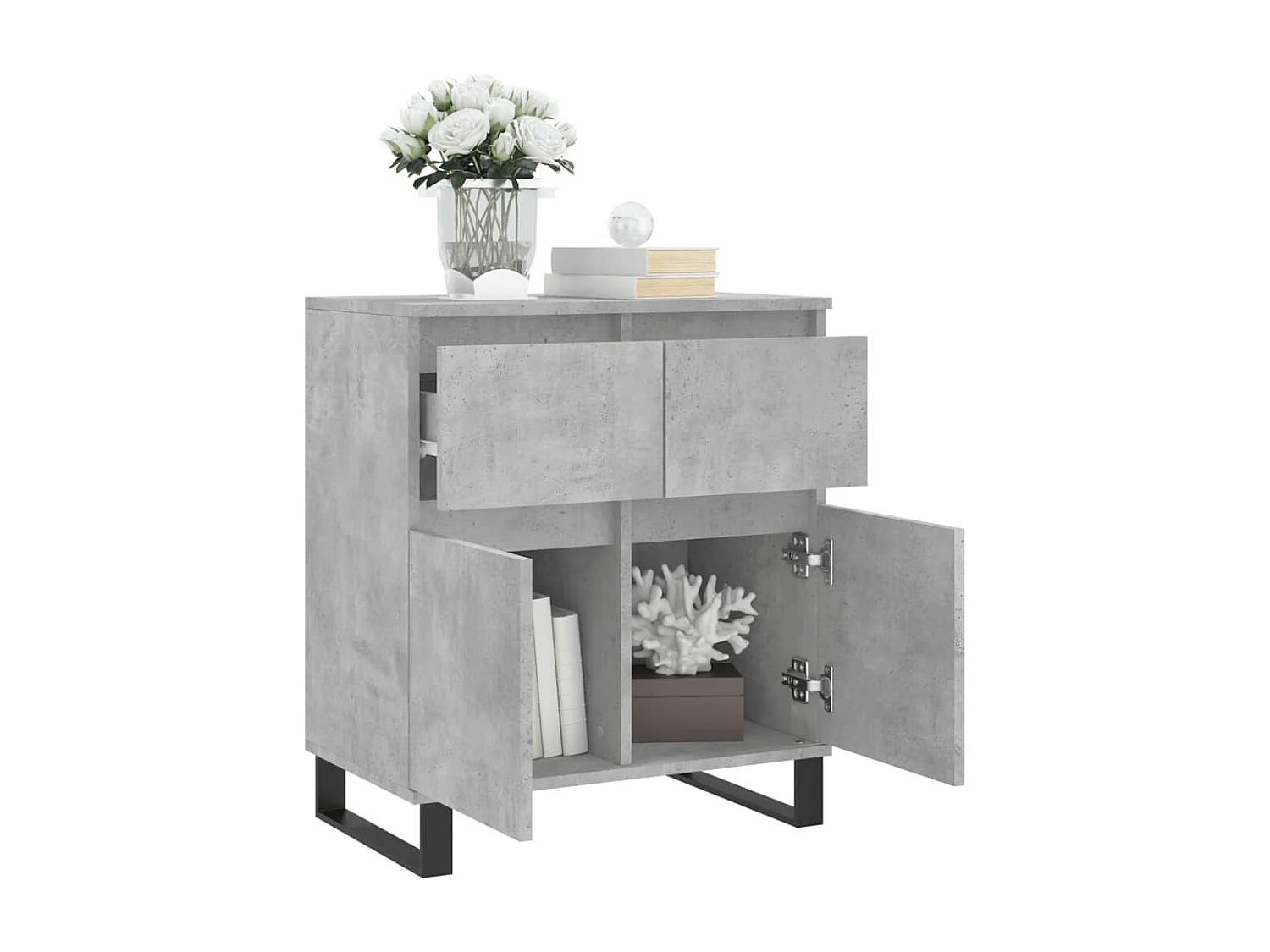 Sideboard Lowboard - Betongrau 60x35x70 cm Holzwerkstoff -RM83770