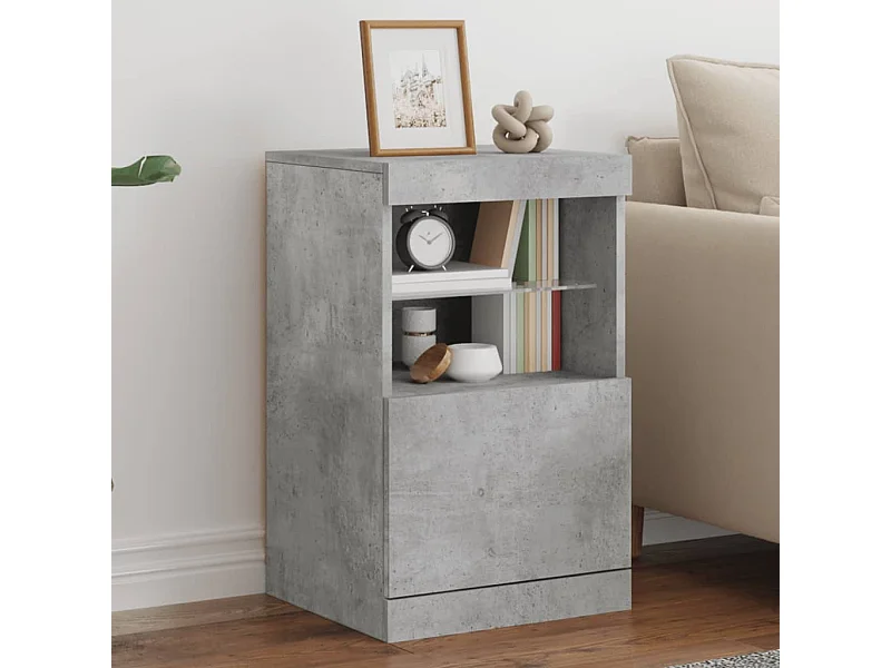 Sideboard mit LED-Leuchten - Anrichte Betongrau 41x37x67 cm -RM31314