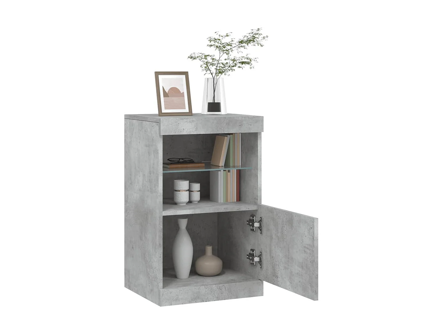 Sideboard mit LED-Leuchten - Anrichte Betongrau 41x37x67 cm -RM31314