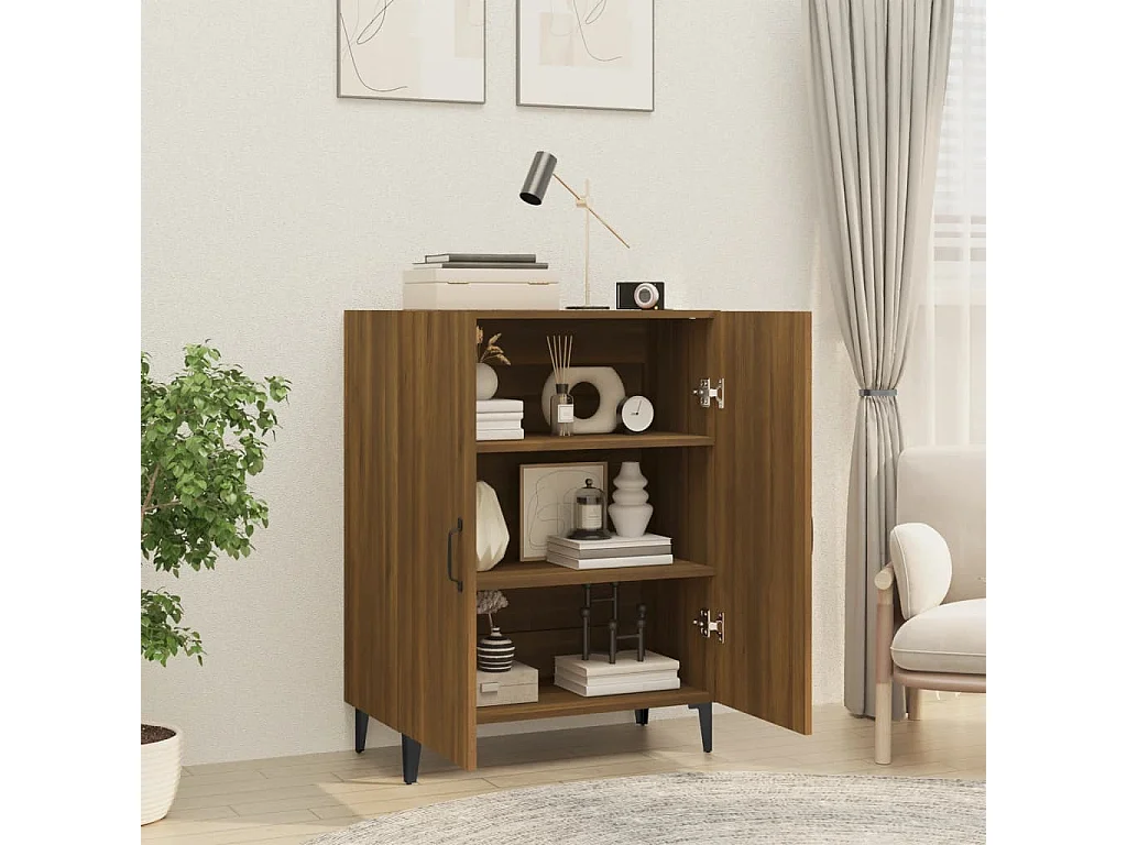 Sideboard Lowboard - Braun Eichen-Optik 70x34x90 cm Holzwerkstoff -RM41573