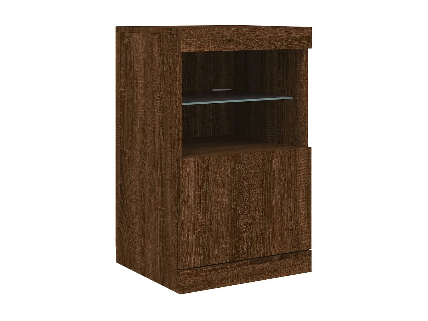 Sideboard Braun Anrichte mit LED-Leuchten Eichen-Optik 41x37x67 cm -RM63642