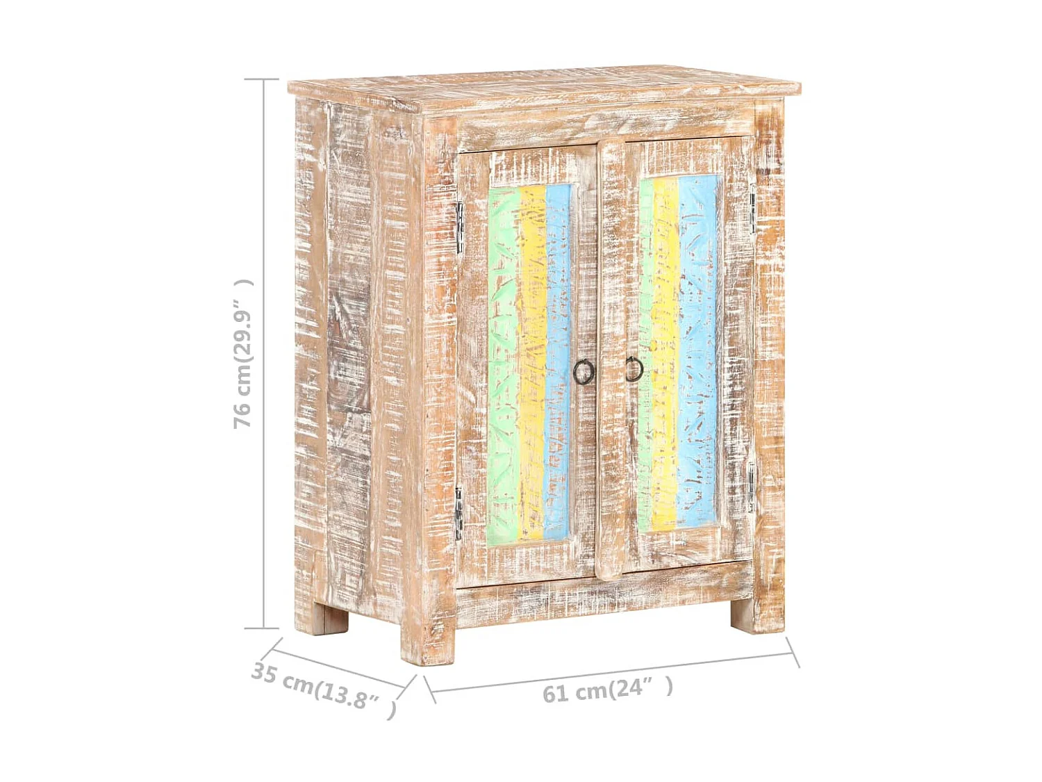 Sideboard Anrichte - 61x35x76 cm Raues Akazienholz -RM71973