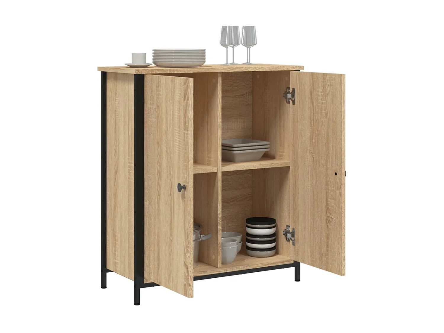 Sideboard Anrichte Sonoma-Eiche 70x30x80 cm Holzwerkstoff -RM23140