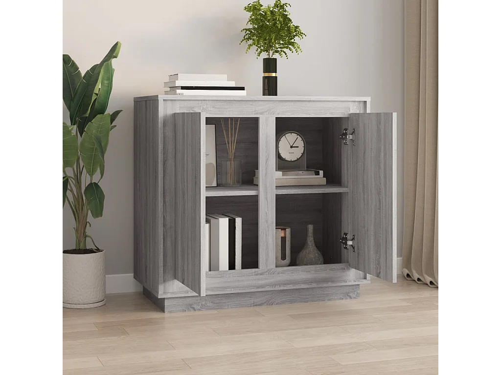 Sideboard Lowboard - Grau Sonoma 80x34x75 cm Holzwerkstoff -RM30758