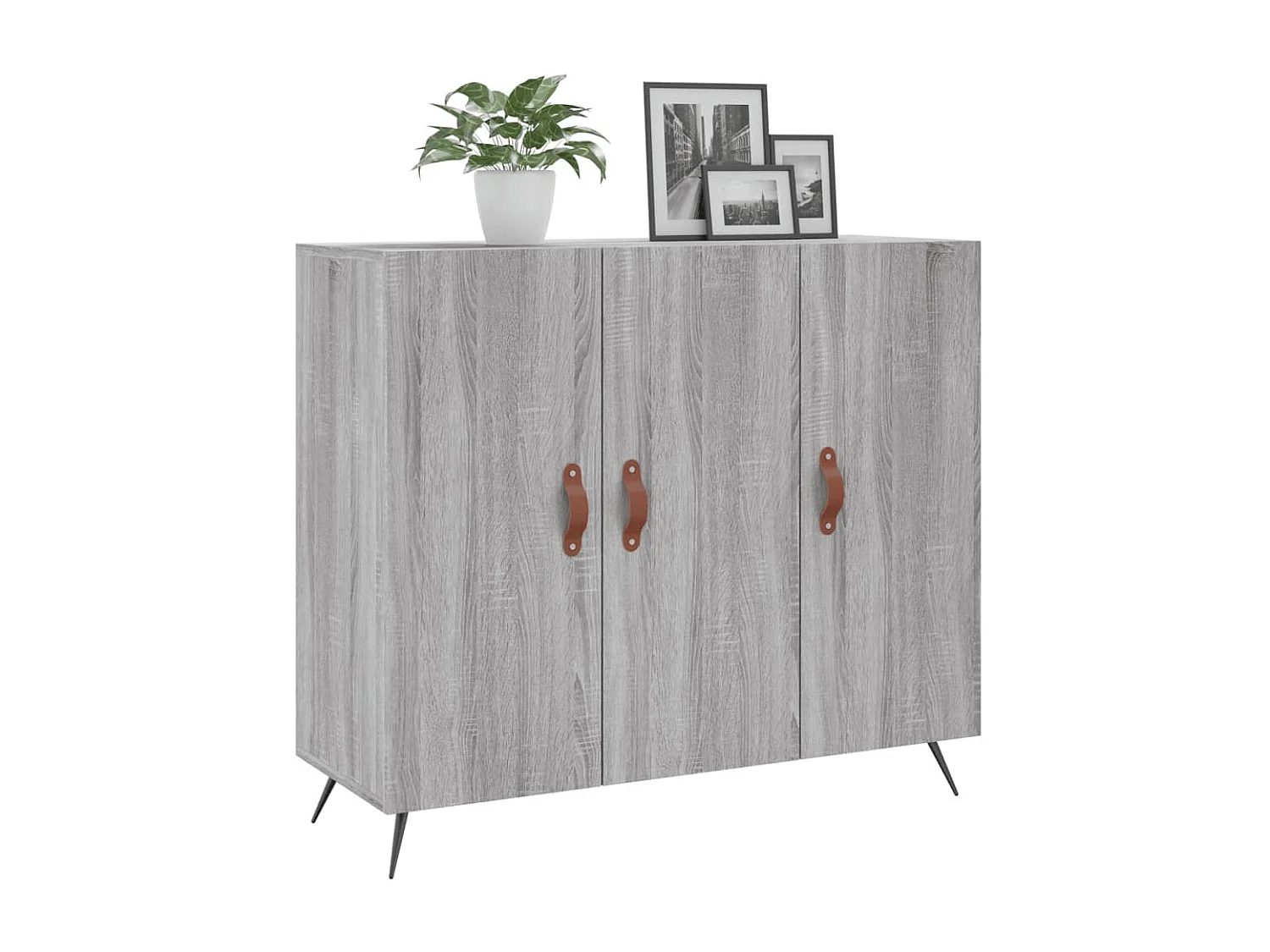 Sideboard Lowboard - Grau Sonoma 90x34x80 cm Holzwerkstoff -RM10979