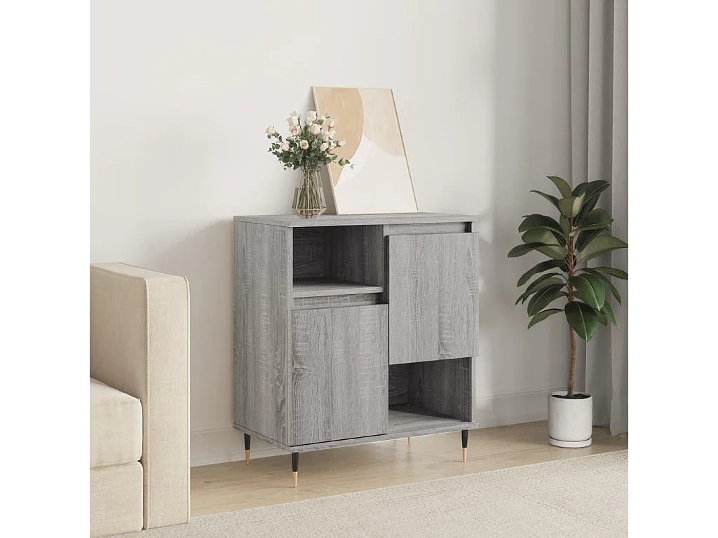 Sideboard Grau Sonoma - Lowboard 60x35x70 cm Holzwerkstoff -RM87656
