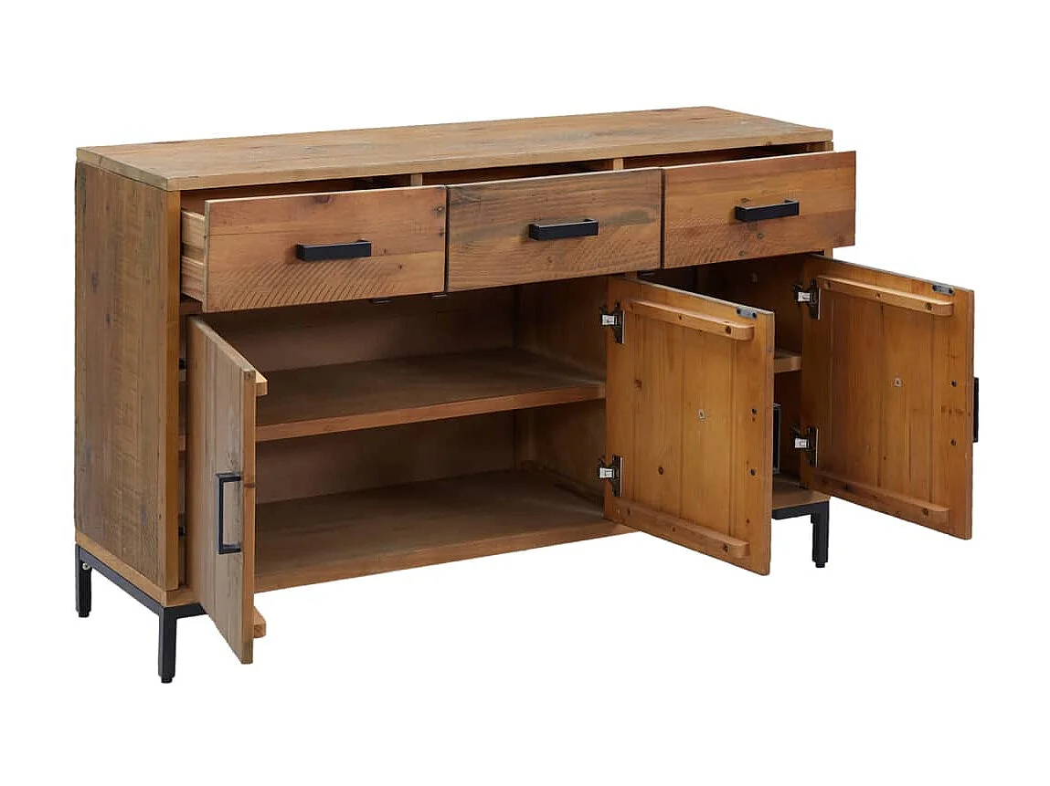Sideboard Lowboard - Braun 110x35x70 cm Massivholz Kiefer -RM76468