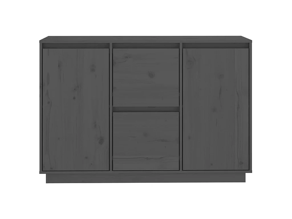 Sideboard Grau - Lowboard 111x34x75 cm Massivholz Kiefer -RM48267
