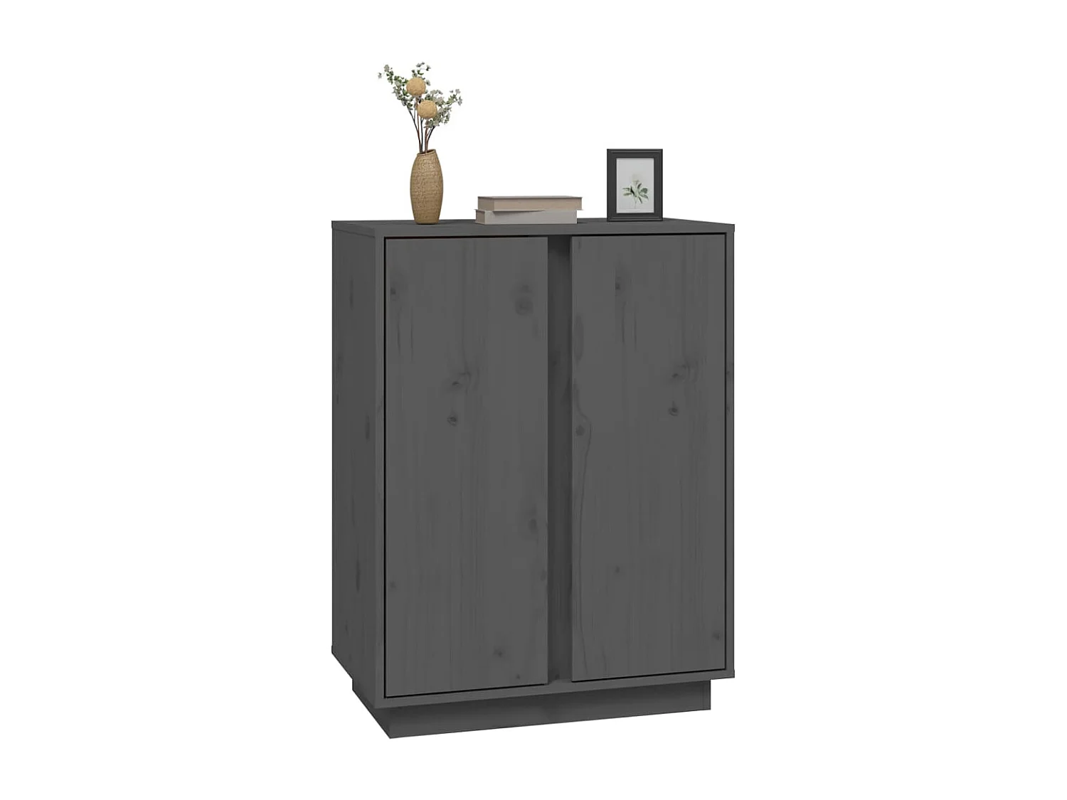 Sideboard Grau - Lowboard 60x35x80 cm Massivholz Kiefer -RM47756