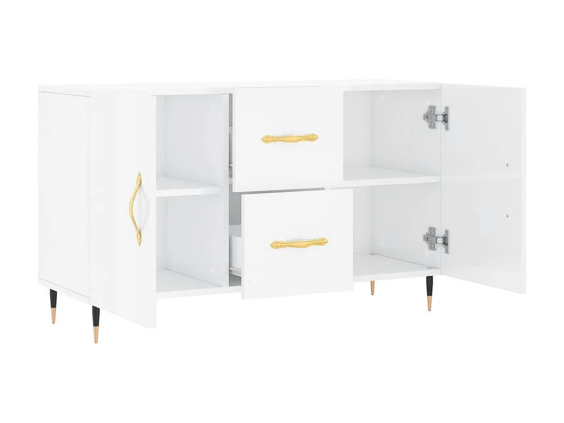 Sideboard Lowboard - Hochglanz-Weiß 100x36x60 cm Holzwerkstoff -RM97179