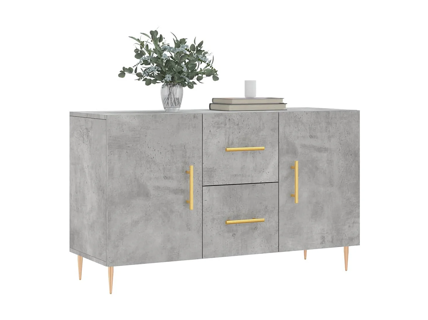 Sideboard Lowboard - Betongrau 100x36x60 cm Holzwerkstoff -RM80847