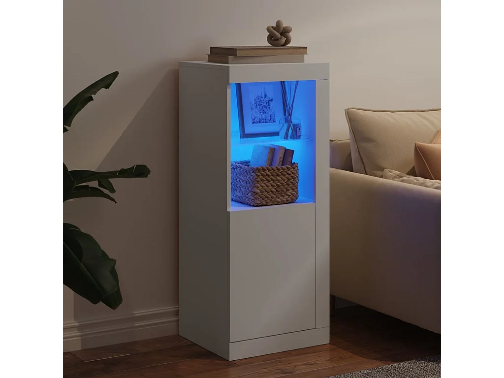 Sideboard Anrichte mit LED-Beleuchtung Weiß 41x37x100 cm -RM84721