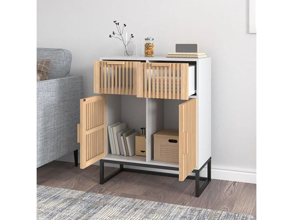 Sideboard Weiß Anrichte 60x30x75 cm Holzwerkstoff -RM86457