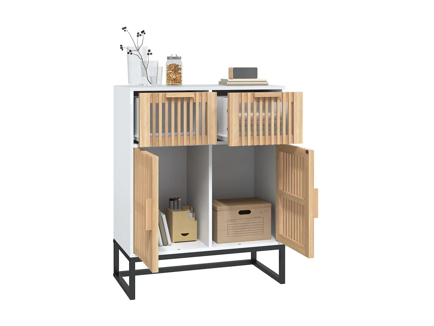 Sideboard Weiß Anrichte 60x30x75 cm Holzwerkstoff -RM86457