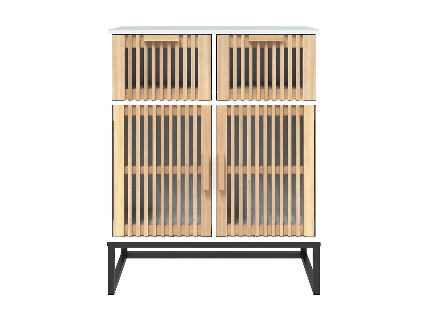 Sideboard Weiß Anrichte 60x30x75 cm Holzwerkstoff -RM86457