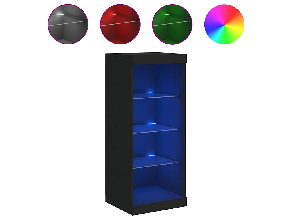 Sideboard mit LED-Leuchten Anrichte Schwarz 41x37x100 cm -RM37808