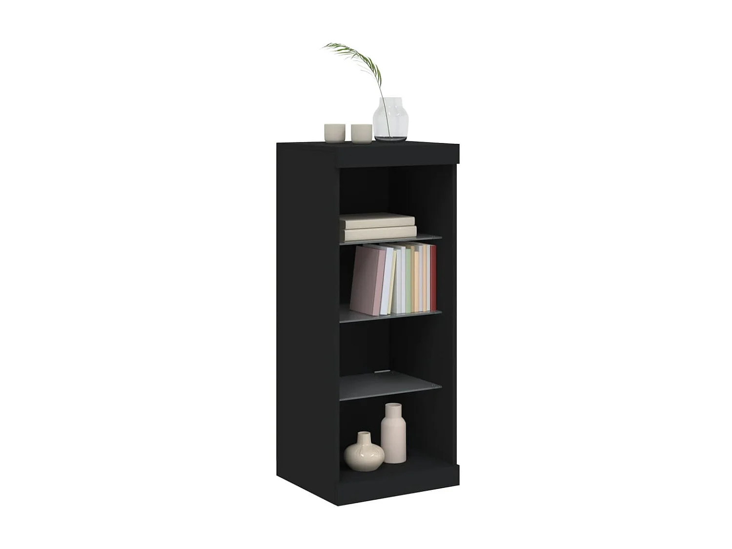 Sideboard mit LED-Leuchten Anrichte Schwarz 41x37x100 cm -RM37808