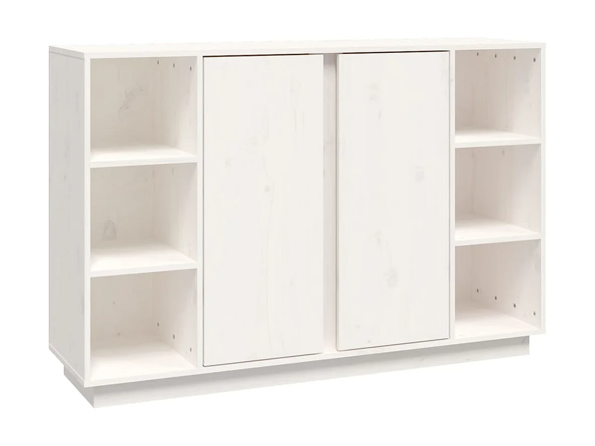 Sideboard Weiß Anrichte 120x35x80 cm Massivholz Kiefer -RM44396