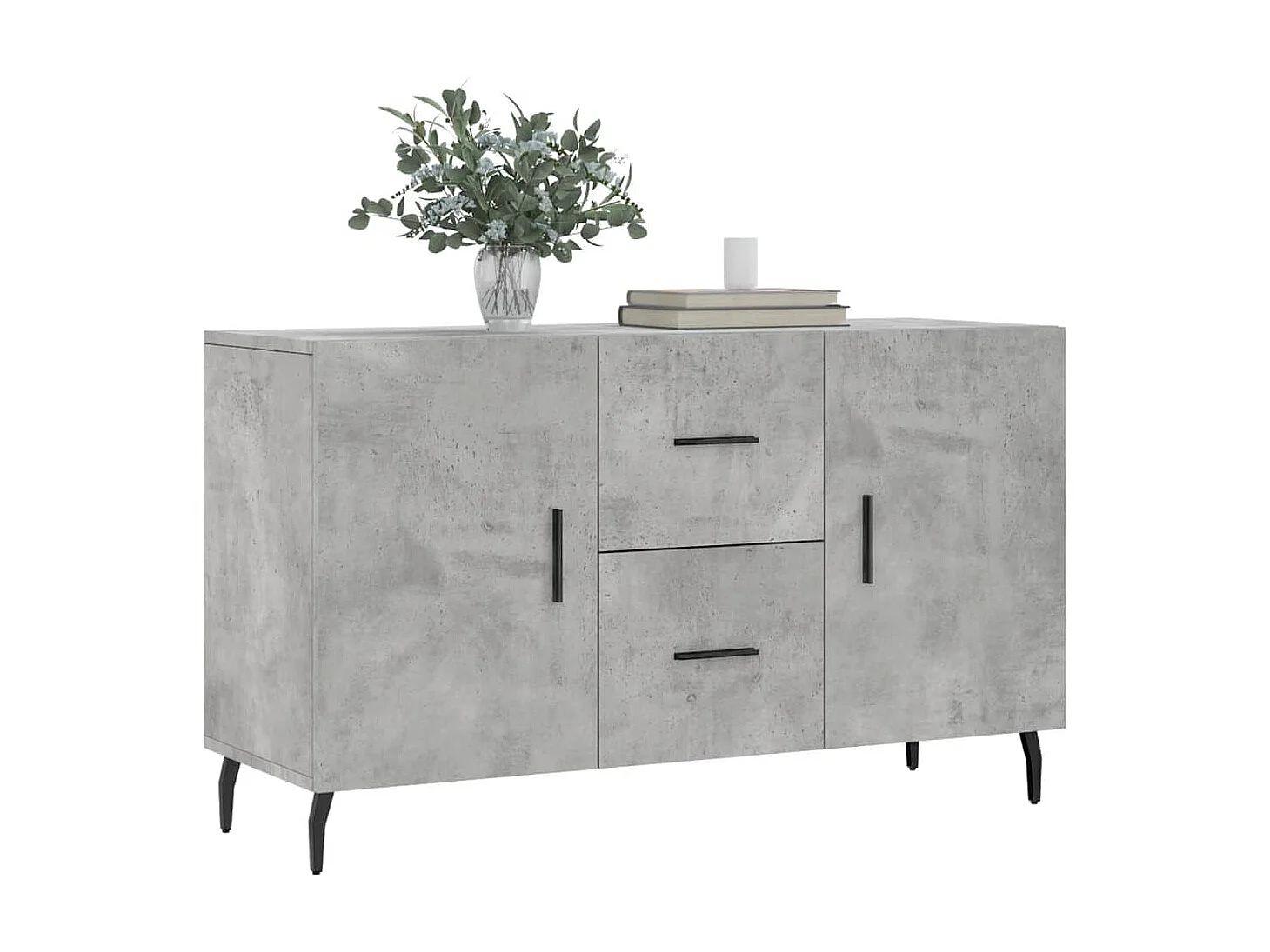Sideboard Lowboard - Betongrau 100x36x60 cm Holzwerkstoff -RM86461