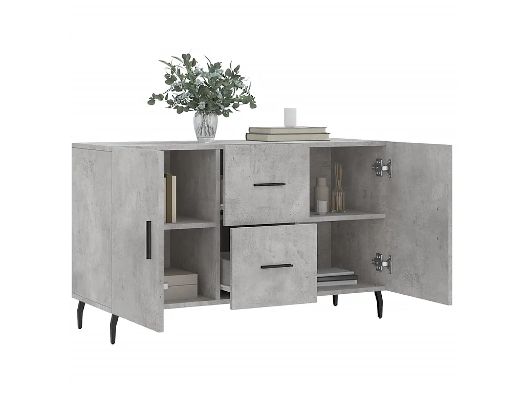Sideboard Lowboard - Betongrau 100x36x60 cm Holzwerkstoff -RM86461