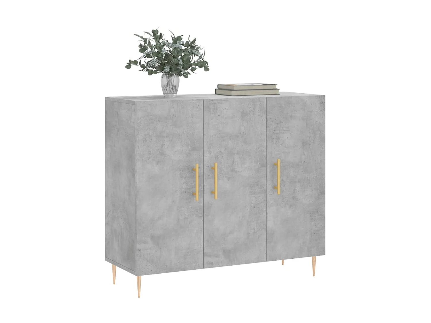 Sideboard Lowboard - Betongrau 90x34x80 cm Holzwerkstoff -RM71729