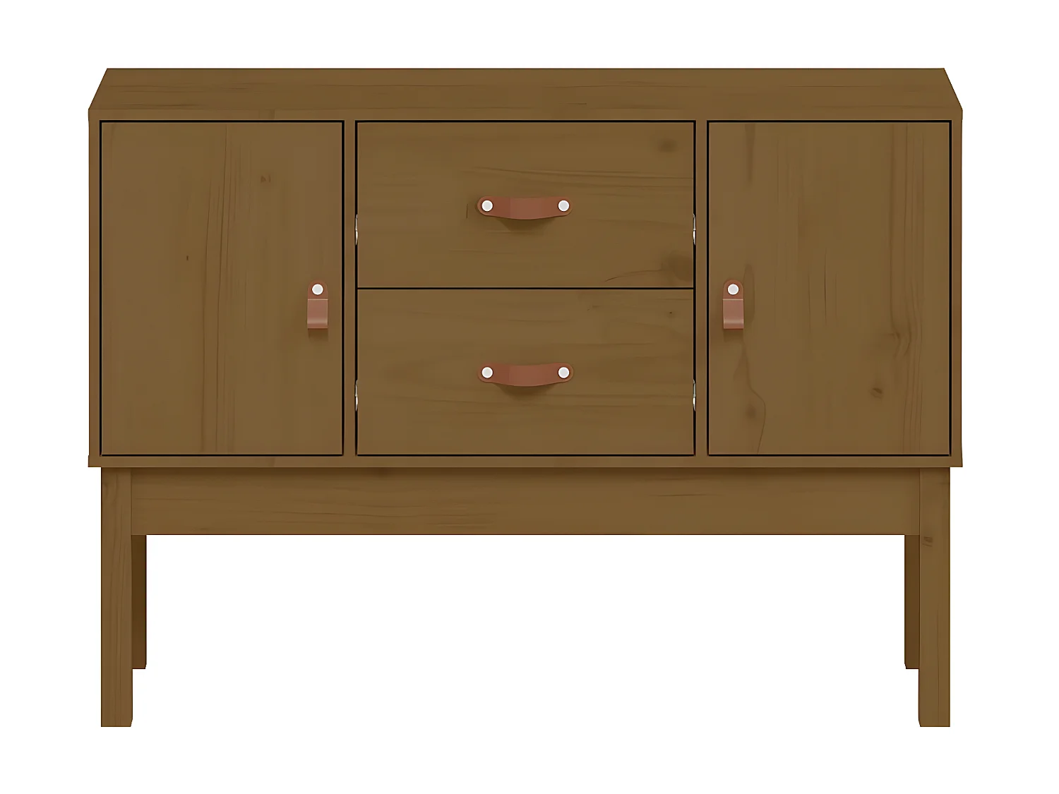 Sideboard Lowboard - Honigbraun 110x40x78 cm Massivholz Kiefer -RM96380