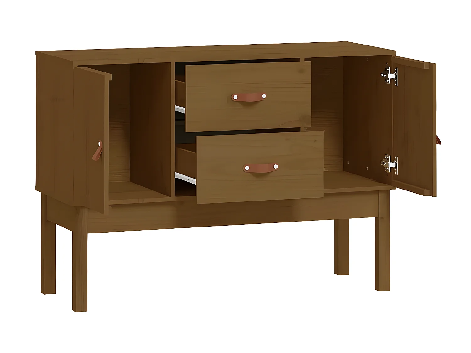 Sideboard Lowboard - Honigbraun 110x40x78 cm Massivholz Kiefer -RM96380